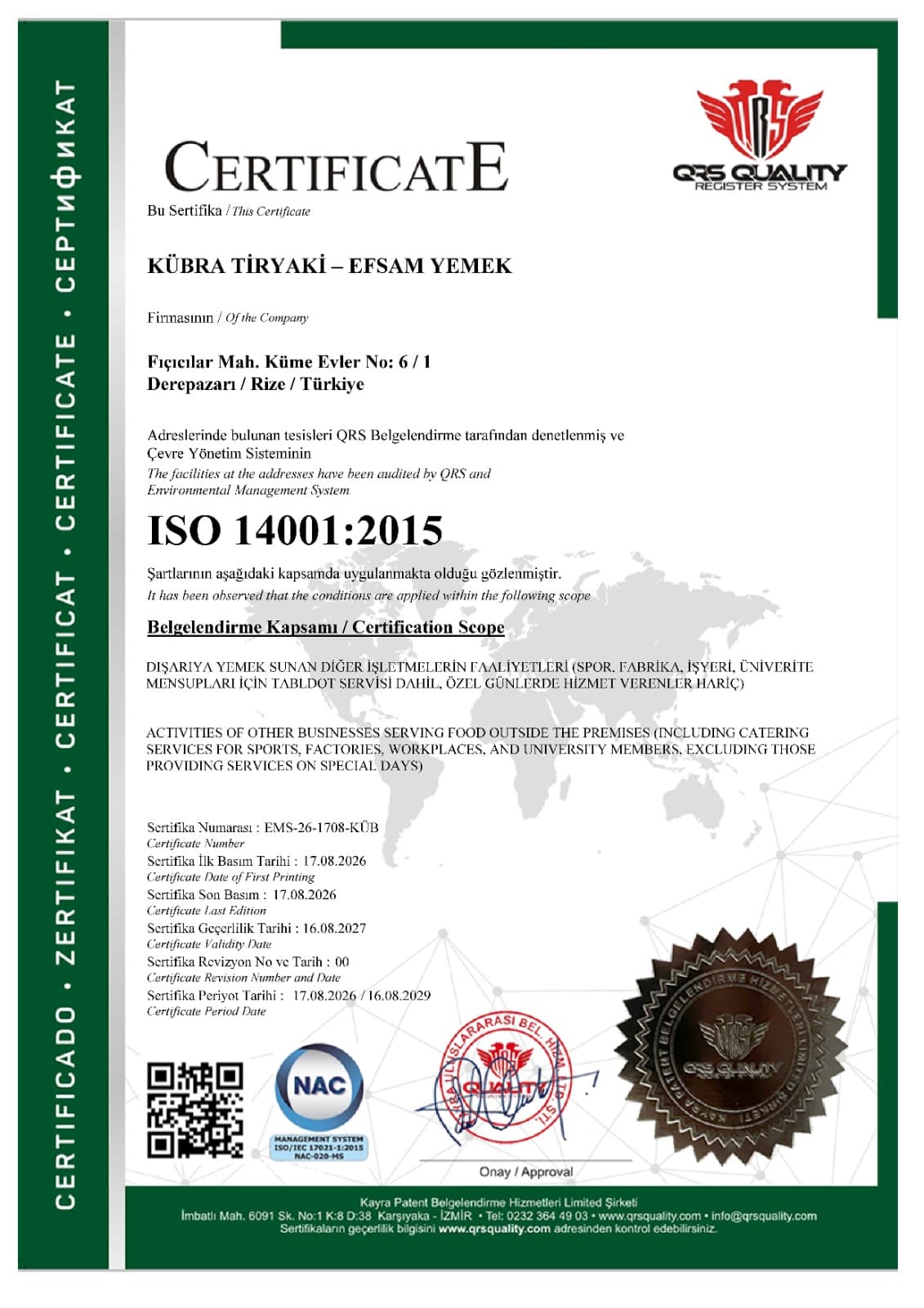 ISO 14001:2015 — QRS Belgelendirme