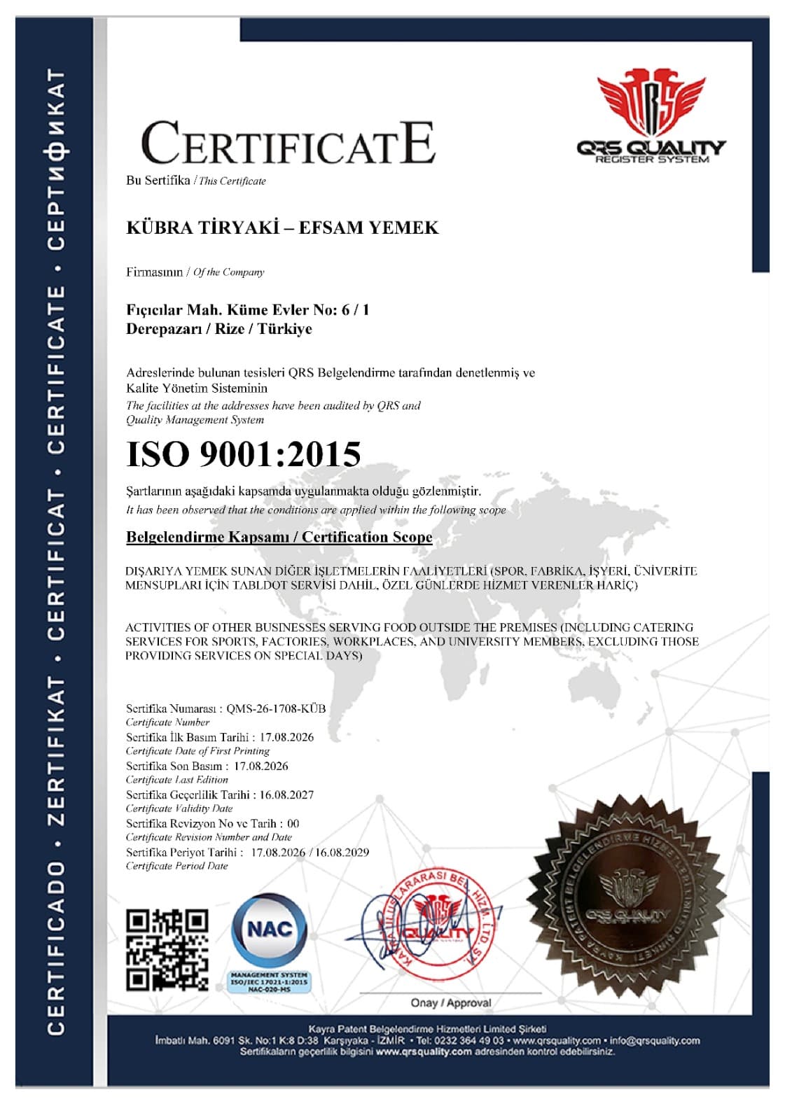 ISO 9001:2015 — QRS Belgelendirme